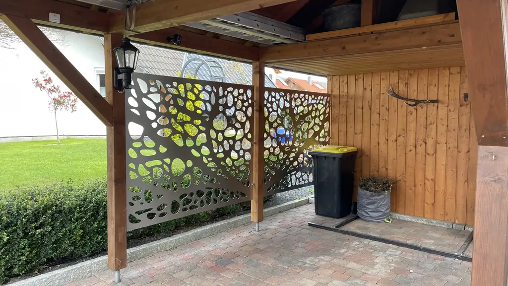 Carport verkleiden Ideen aus Edelstahl