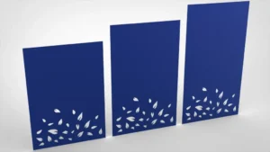 Doppelstabmattenzaun Sichtschutz Blätter blau