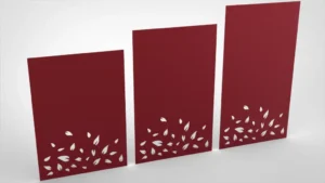 Doppelstabmattenzaun Sichtschutz Blätter rot