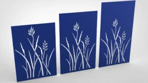 Doppelstabmattenzaun Sichtschutz Gräser blau