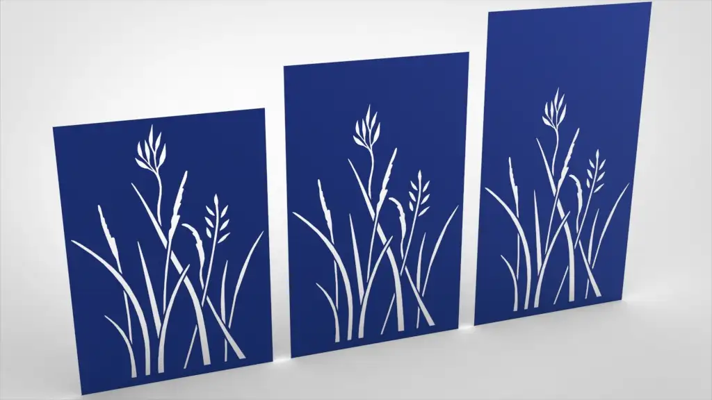 Doppelstabmattenzaun Sichtschutz Gräser blau