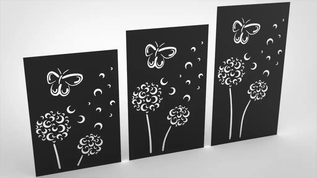 Sichtschutz Pusteblume mit Schmitterling abstrakt
