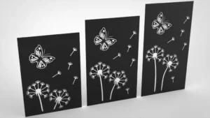 Doppelstabmattenzaun Sichtschutz Pusteblume anthrazit