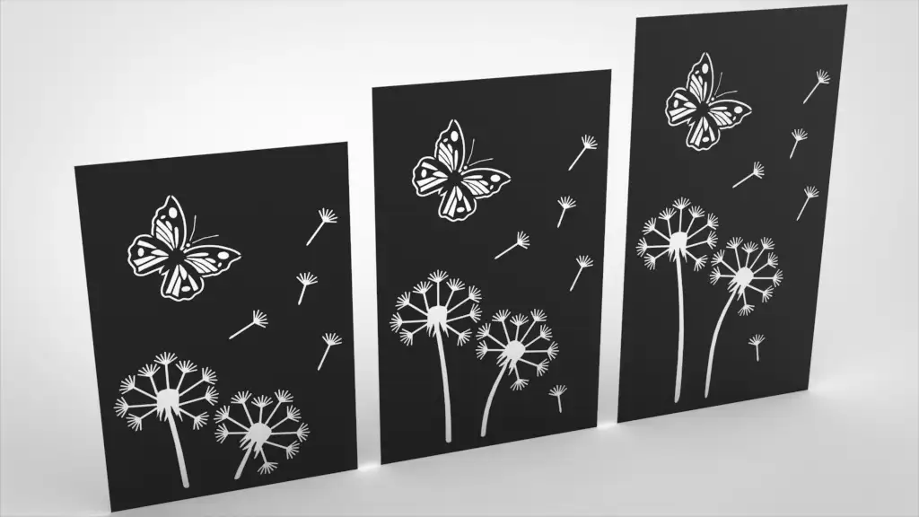Sichtschutz Pusteblume mit Schmitterling