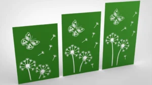 Doppelstabmattenzaun Sichtschutz Pusteblume grün