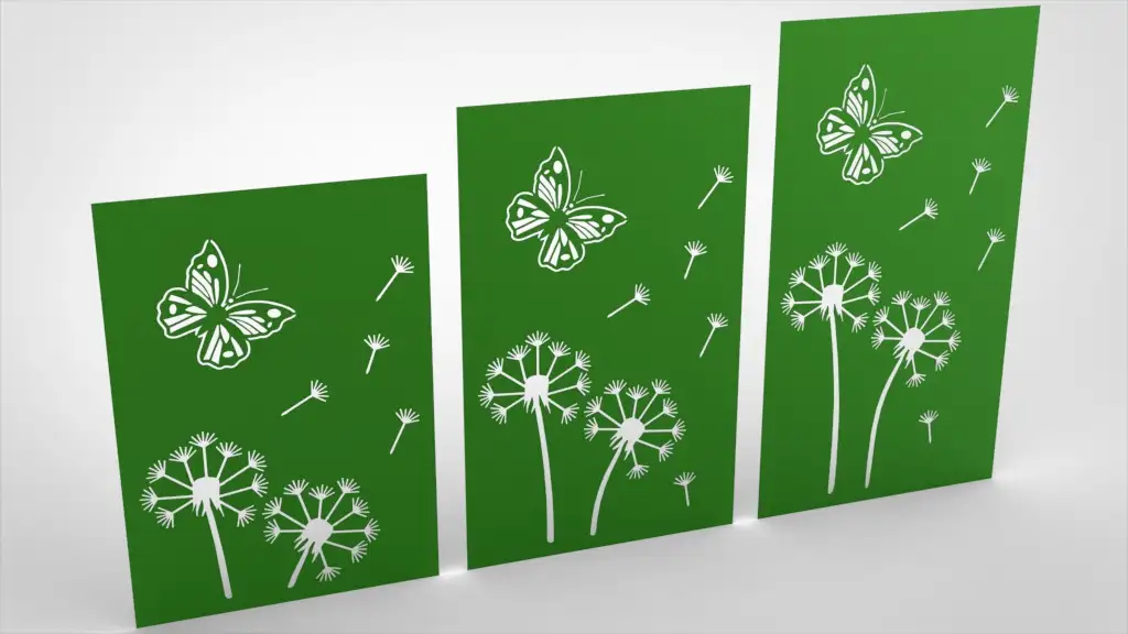 Doppelstabmattenzaun Sichtschutz Pusteblume grün