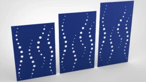 Doppelstabmattenzaun Sichtschutz Seifenblasenkette blau