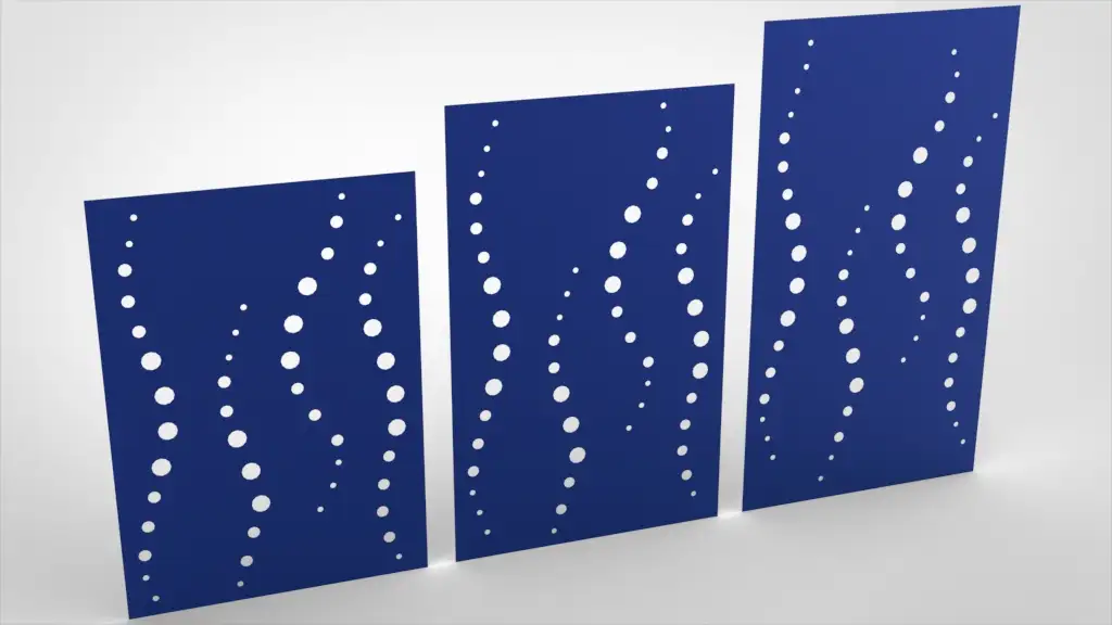 Doppelstabmattenzaun Sichtschutz Seifenblasenkette blau