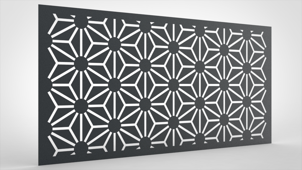 Lochblech Anthrazit Muster Blüten abstrakt klein