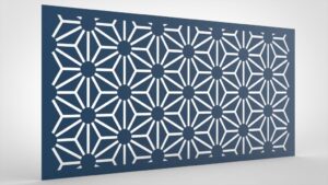 Lochblech Blau Muster Blüten abstrakt klein