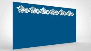 Lochblech Blau Muster Rosenbordüre