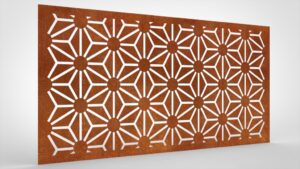 Lochblech Cortenstahl Muster Blüten abstrakt klein