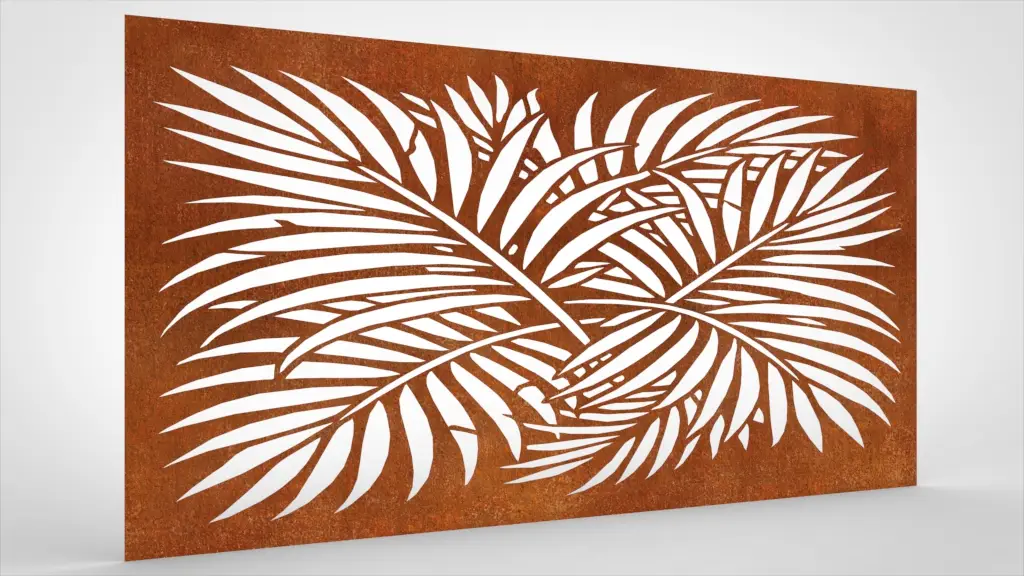 Lochblech Cortenstahl Muster Palmenwedel