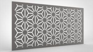 Lochblech Grau Muster Blüten abstrakt klein