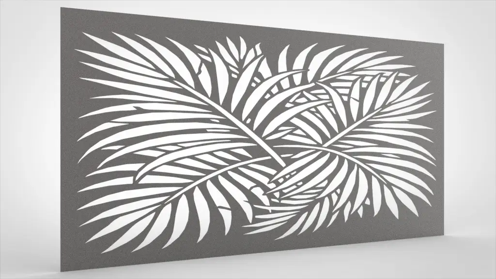 Lochblech Grau Muster Palmenwedel
