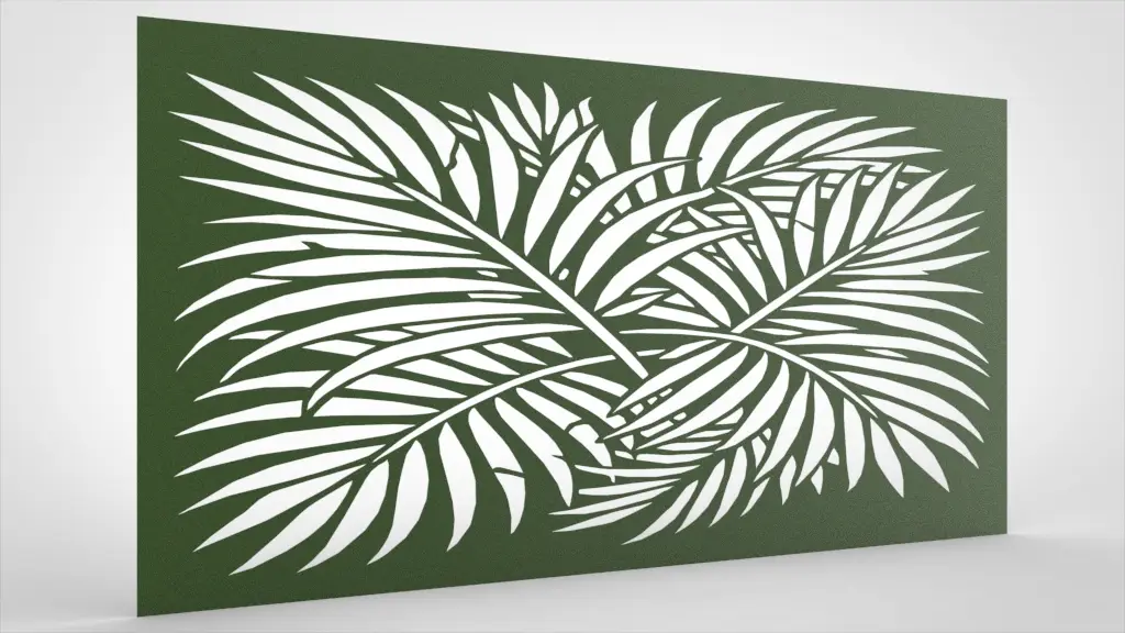 Lochblech Grün Muster Palmenwedel
