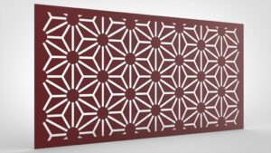 Lochblech Rot Muster Blüten abstrakt klein