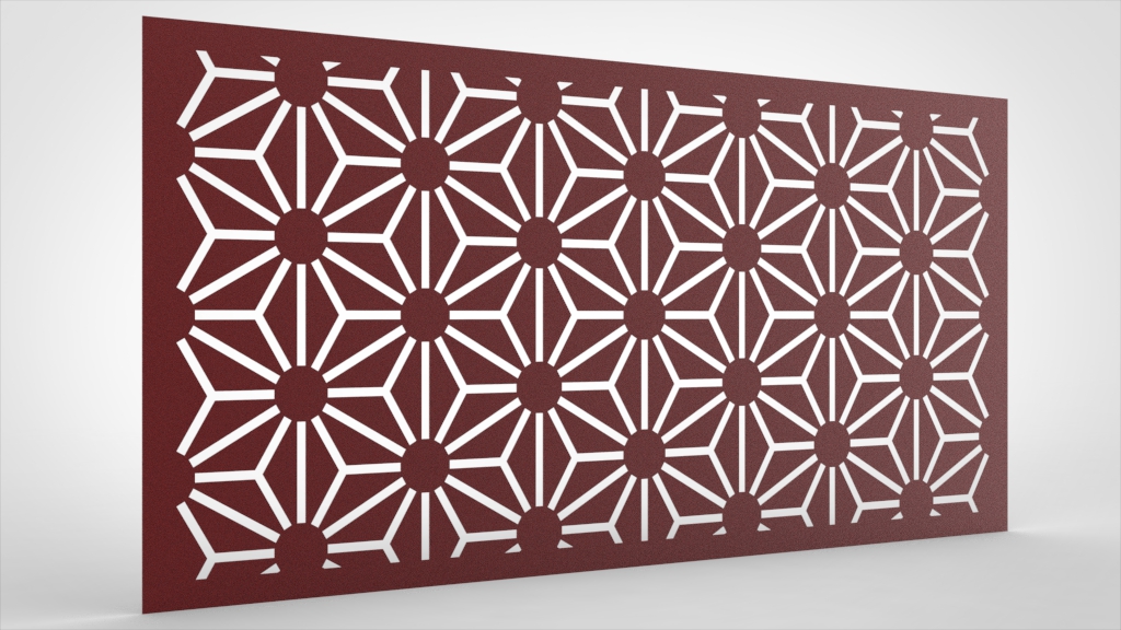 Lochblech Rot Muster Blüten abstrakt klein