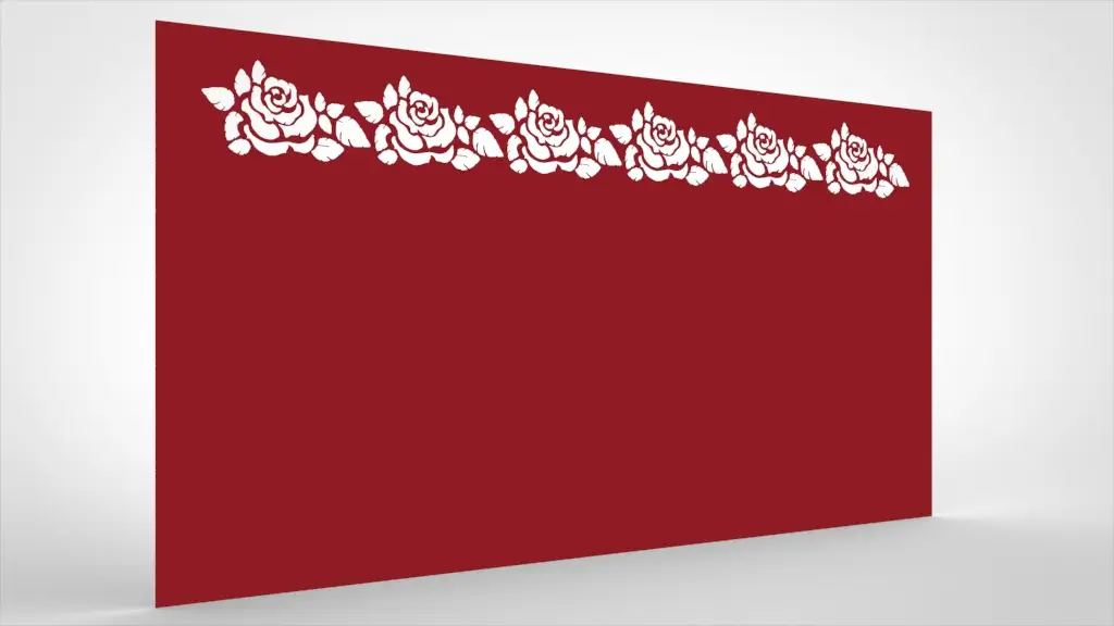 Lochblech Rot Muster Rosenbordüre