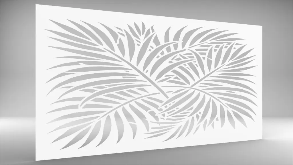 Lochblech Weiß Muster Palmenwedel