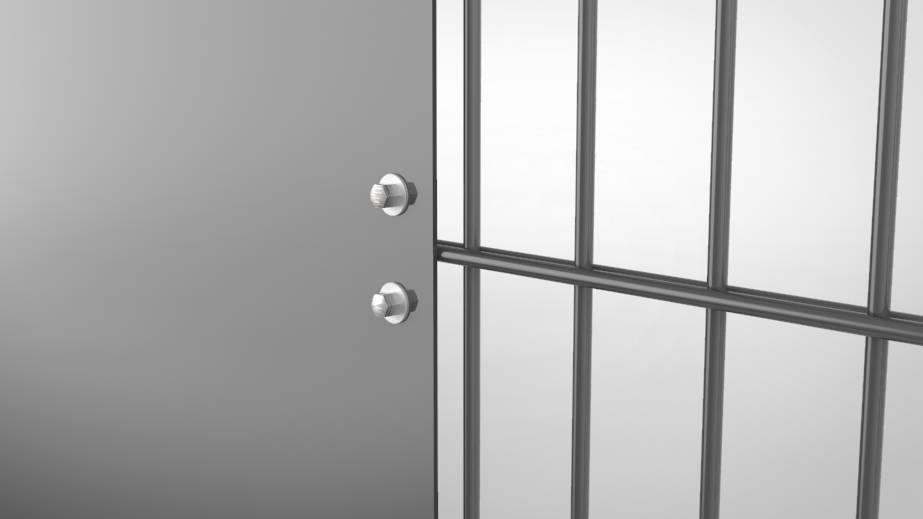 Mattenhalterung mit Stabgittermattenzaun Vorderseite