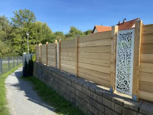 Sichtschutz Zaun Edelstahl Holz