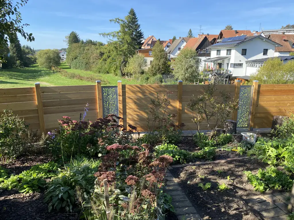 Sichtschutz Zaun Edelstahl Holz