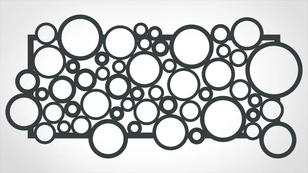Wanddeko, Wandbild Metall Kreise schwarz Querformat